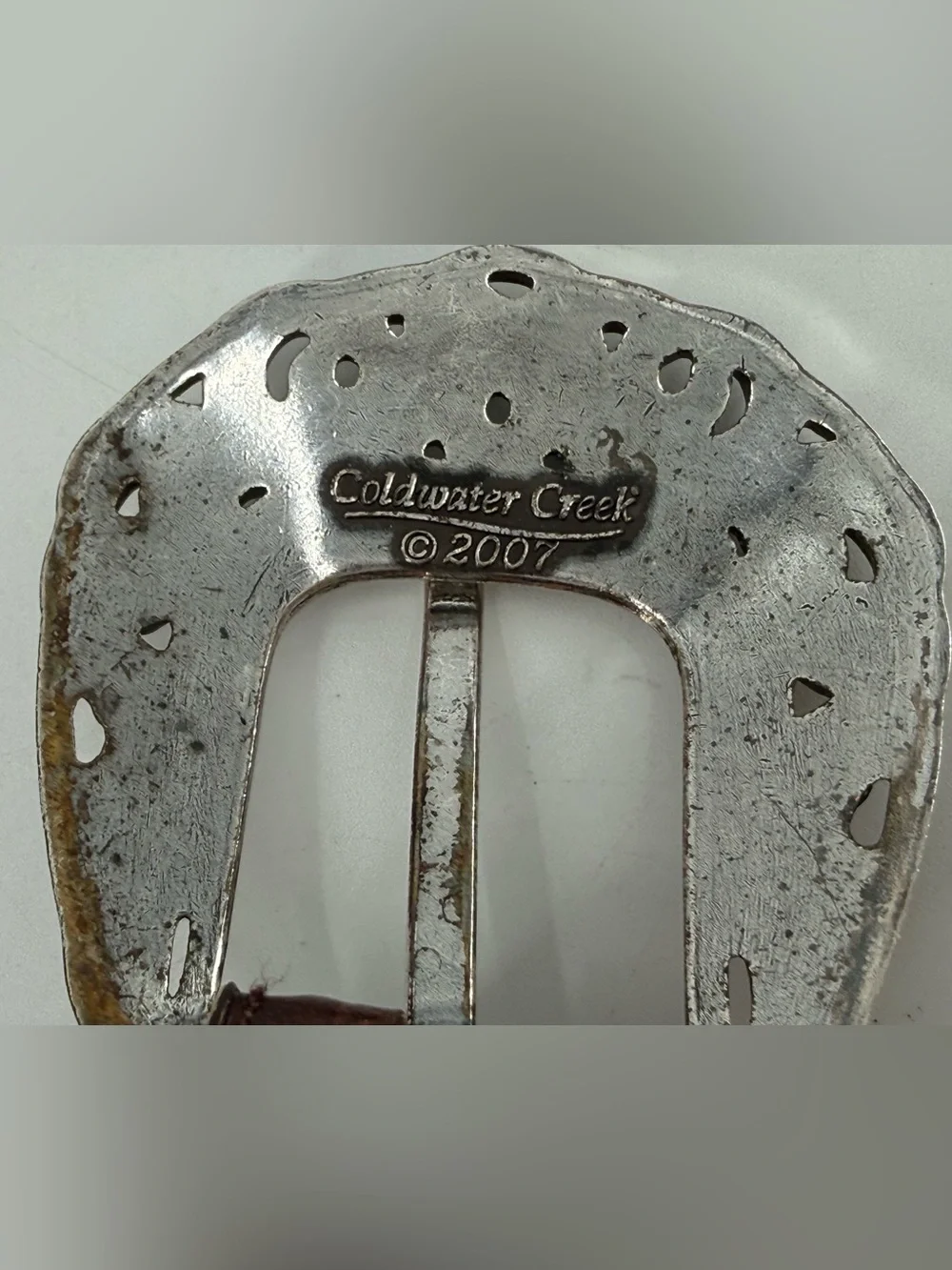 Coldwater Creek Vintage 90s Croc Embossed Leather Belt M/L‎